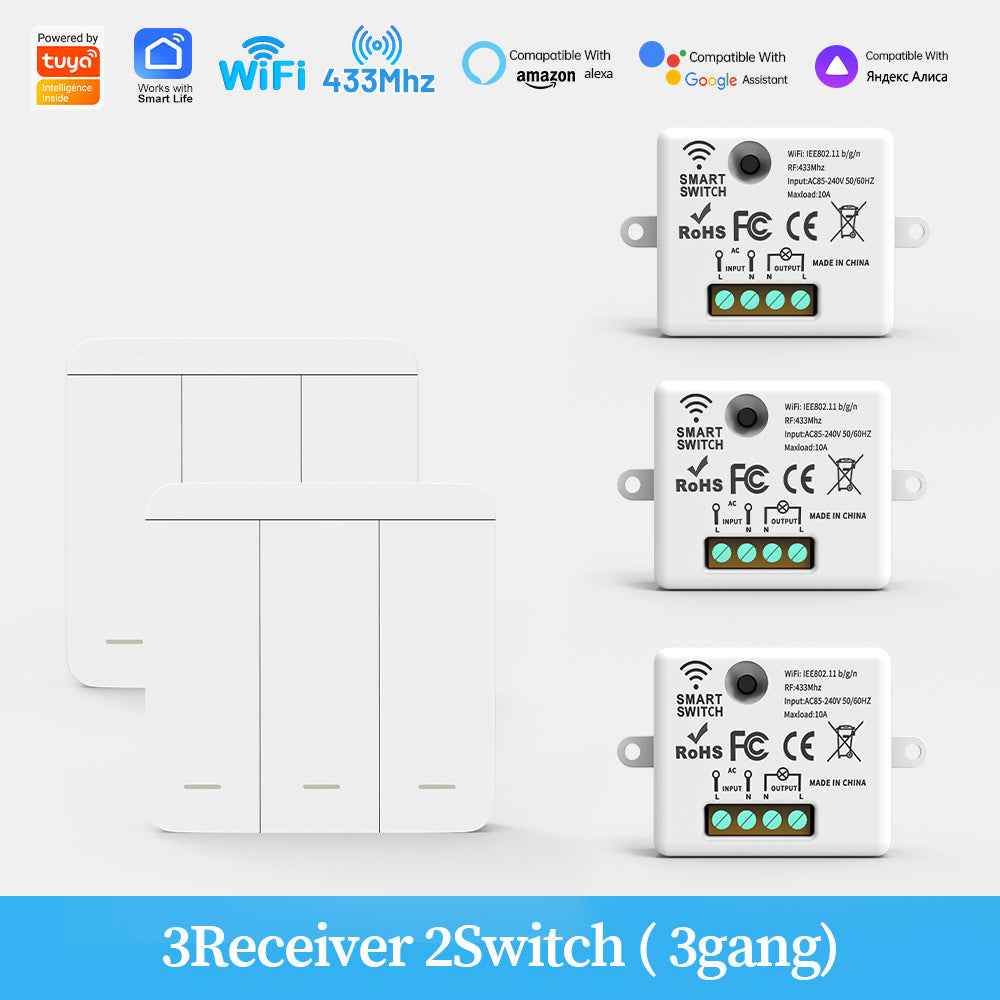 Smart WiFi Switch - RF433 Remote Control with APP Management