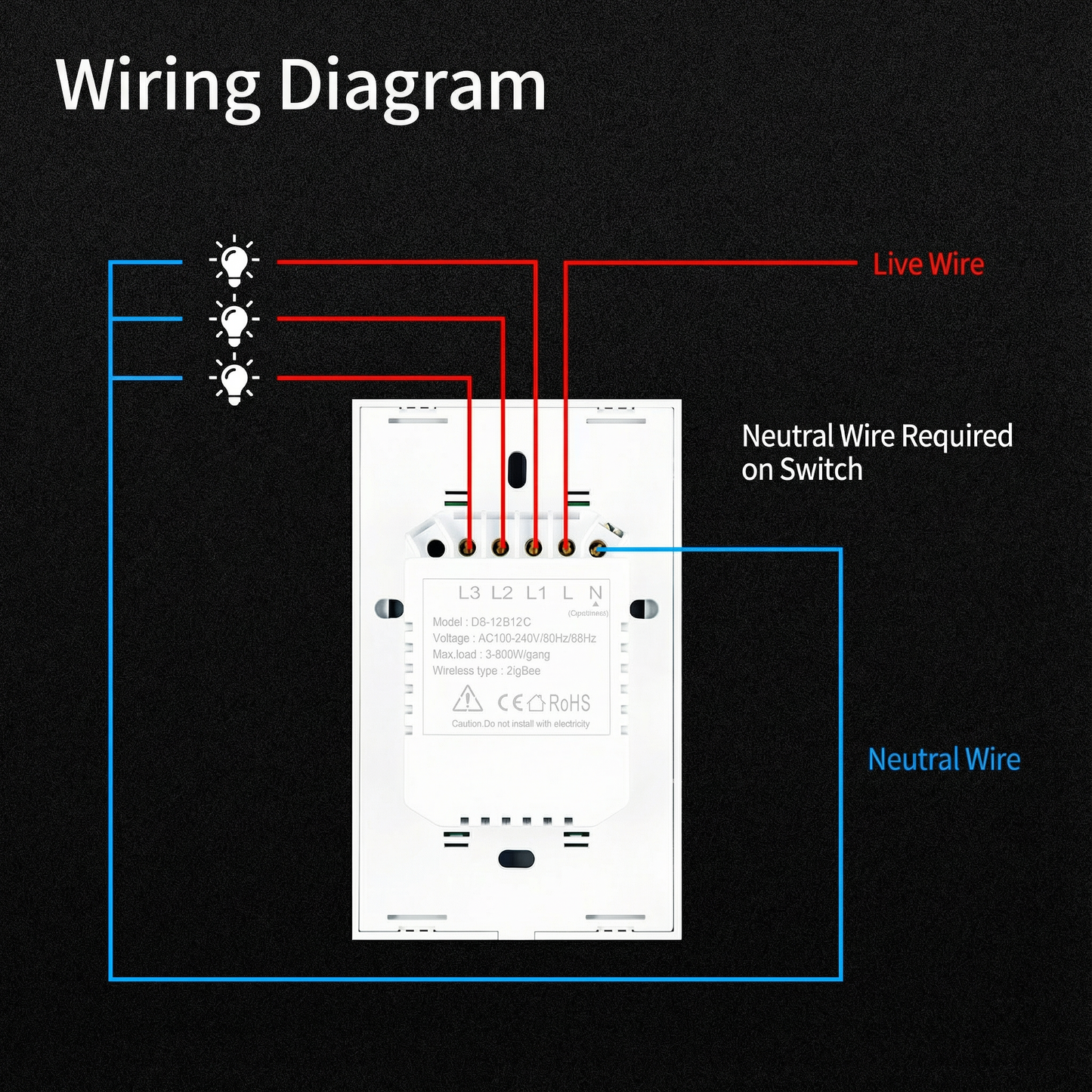 Interruptor Inteligente Matter - DS 10B1-WN
