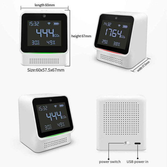 Air Quality Monitor - Multi-Function CO2 Detector with Temperature & Humidity