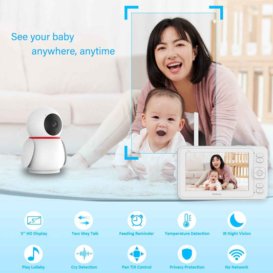 Source Factory5Baby Monitor Temperature and Humidity Detection Baby Monitor with Cry Detection, Popular Cross-Border Export Product