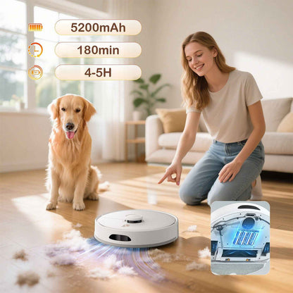 Robot Vacuum Cleaner - Laser Navigation with Pet Hair Removal & Auto Recharge