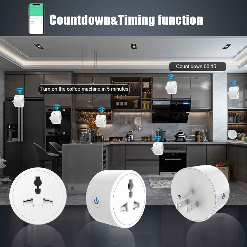 Smart WiFi Socket - US to Universal Adapter with Timer & Voice Control