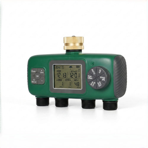 1 to 4-Zone Smart Automatic Water Timer | Heavy-Duty Brass Sprinkler Controller