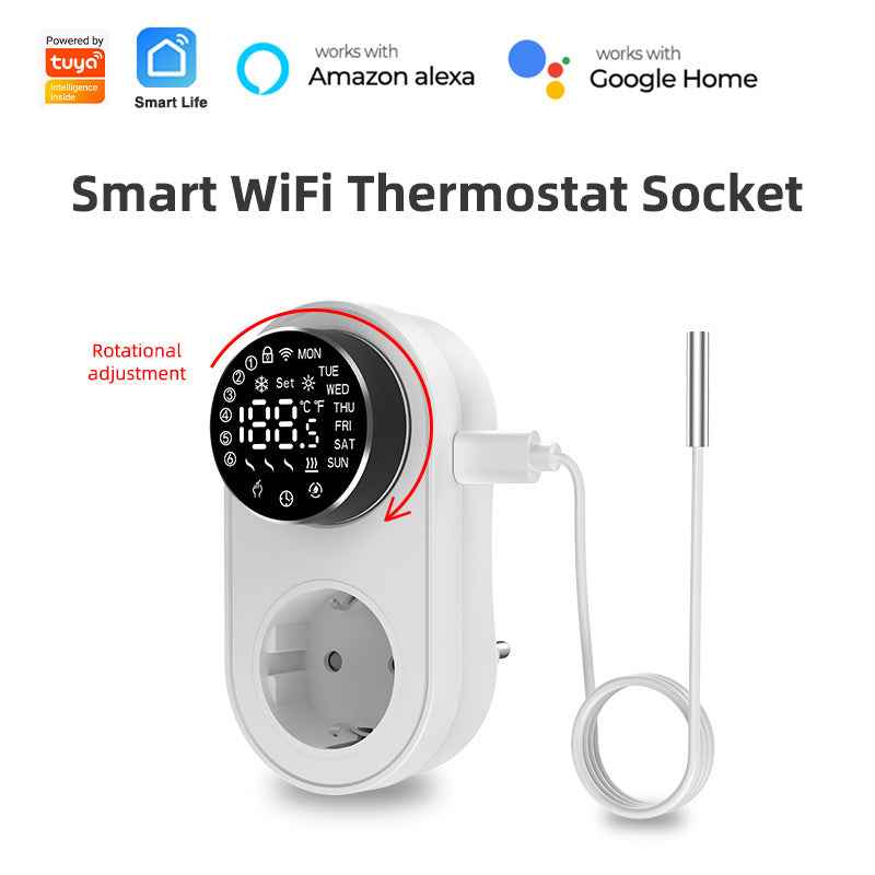Smart Thermostat Socket - WiFi Temperature Control with Timer & APP