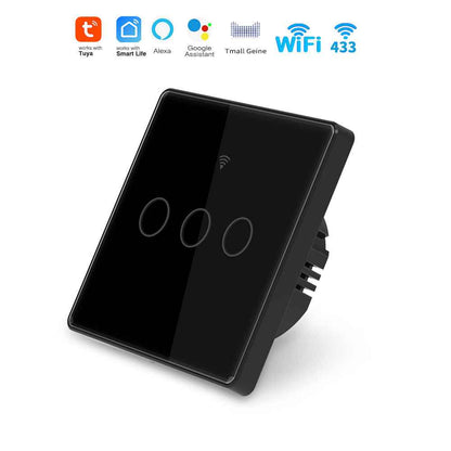 Smart WiFi Wall Switch - Glass Touch Panel with Alexa Voice Control