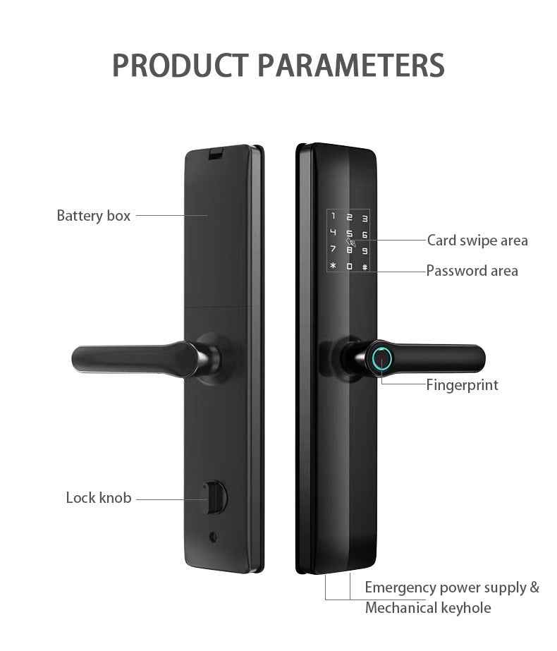Smart Fingerprint Lock - WiFi Bluetooth Door Lock with APP Remote Control