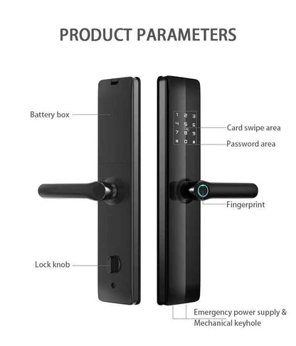 Smart Fingerprint Lock - WiFi Bluetooth Door Lock with APP Remote Control