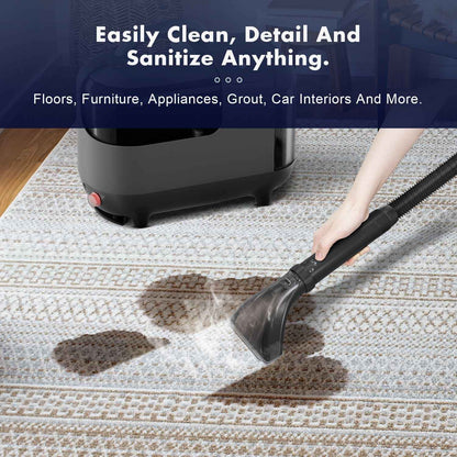 Steam Fabric Cleaner - High Temperature Spray & Suction for Upholstery