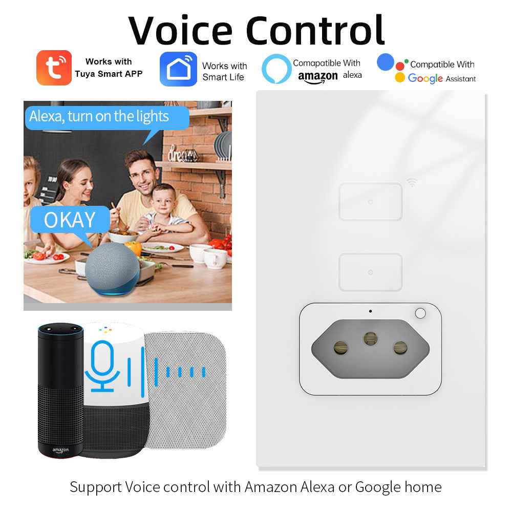 Smart WiFi Socket - Brazilian Standard Dual Outlet with Power Metering