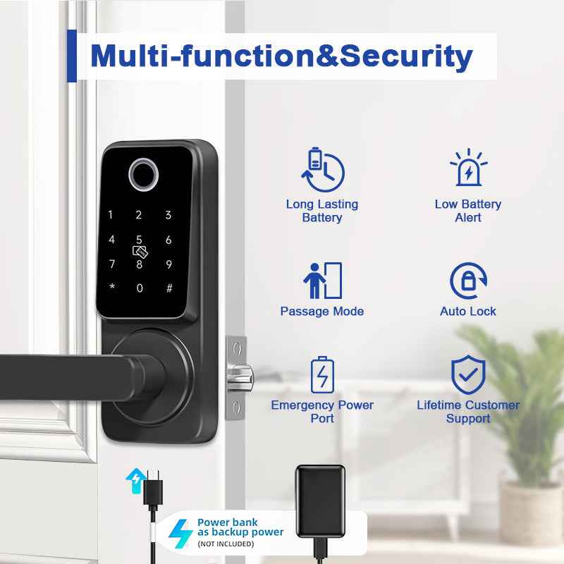Smart Door Lock - Cat Eye Peephole with Fingerprint & Remote Control