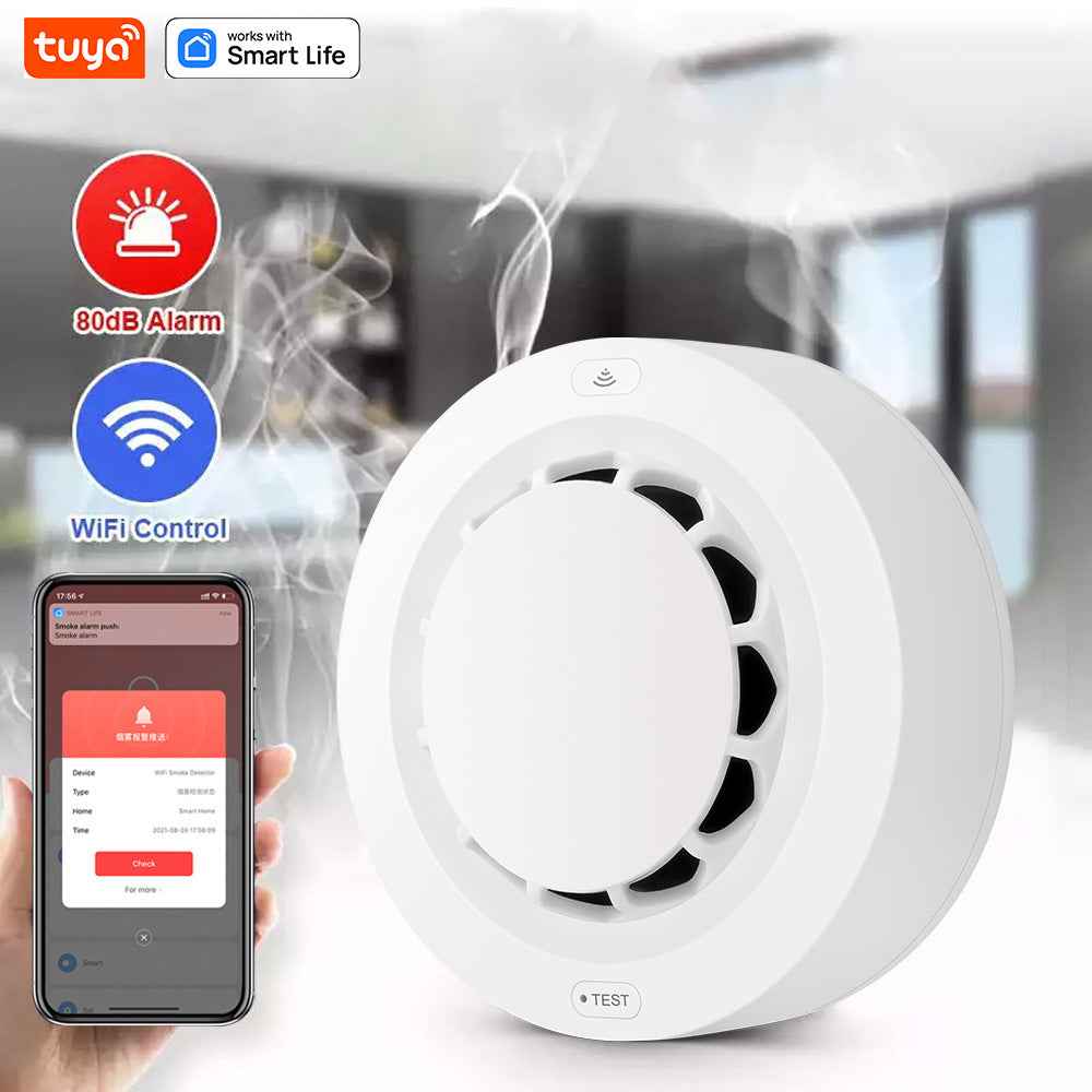 WiFi Smoke Detector - Smart Fire Alarm Sensor for Home Safety
