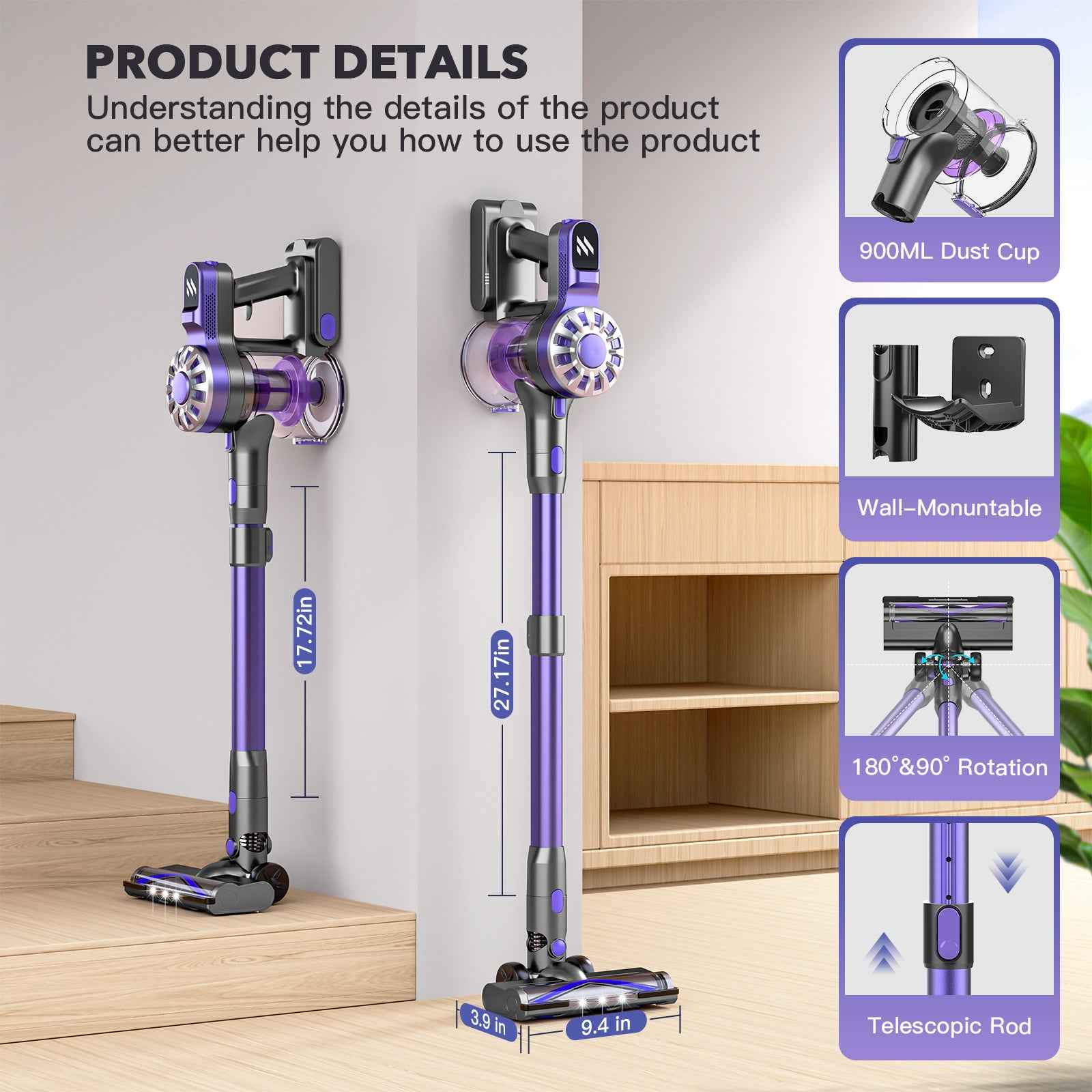 Wireless Vacuum Cleaner Home Use Pet Cat Hair