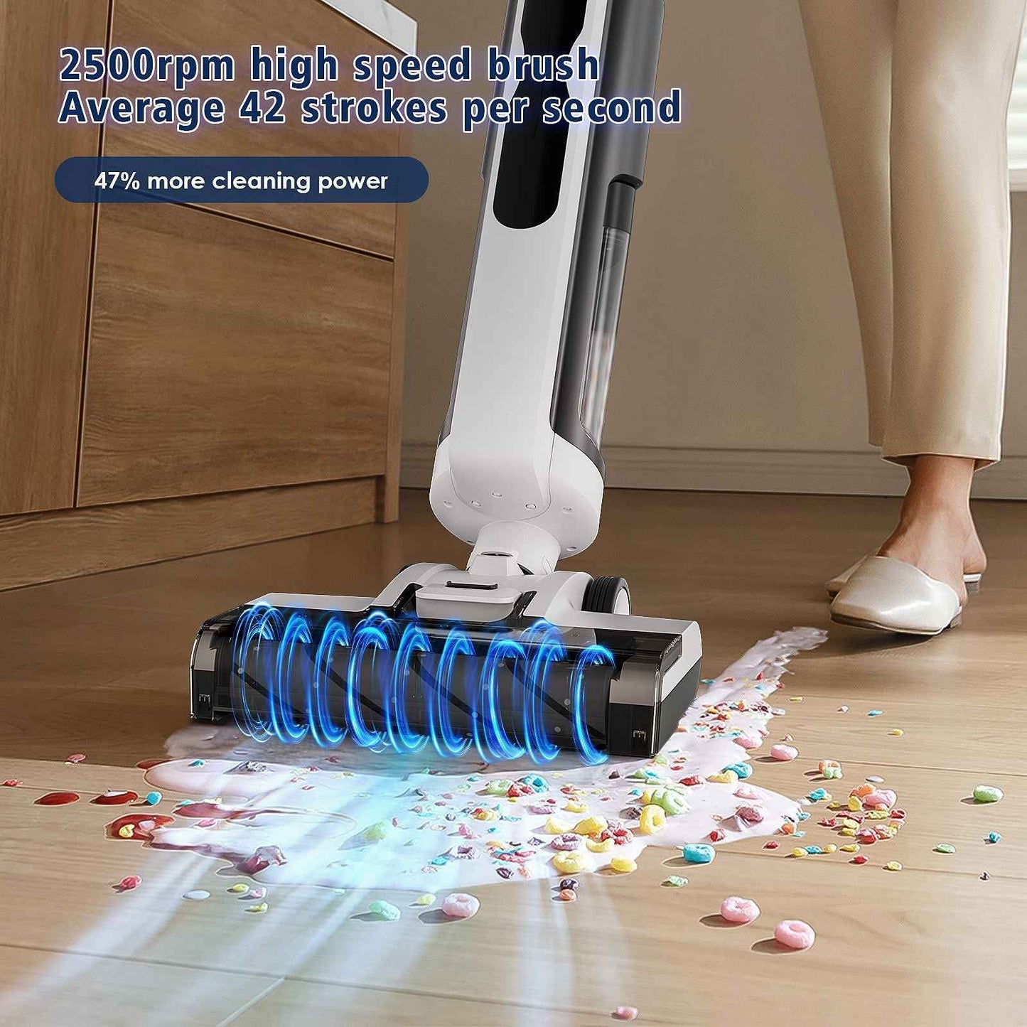 Floor Scrubber - Self-Cleaning Wireless Vacuum & Mop 2-in-1