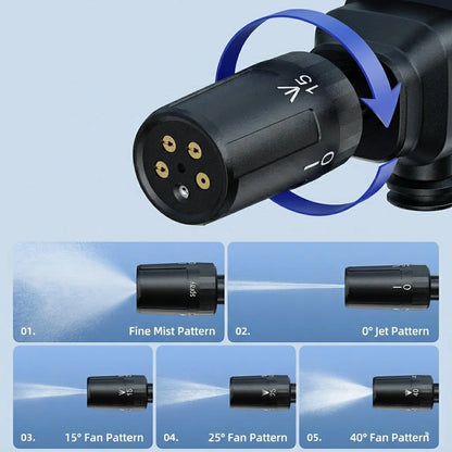 01.Fine Mist Pattern
02.0°Jet Pattern
03.15° Fan Pattern
04.25° Fan Pattern
05.40° Fan Pattern