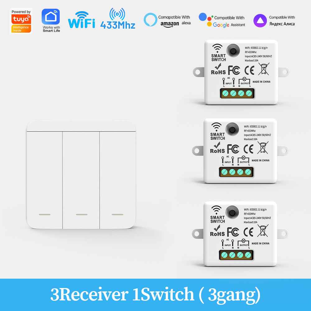 Smart WiFi Switch - RF433 Remote Control with APP Management