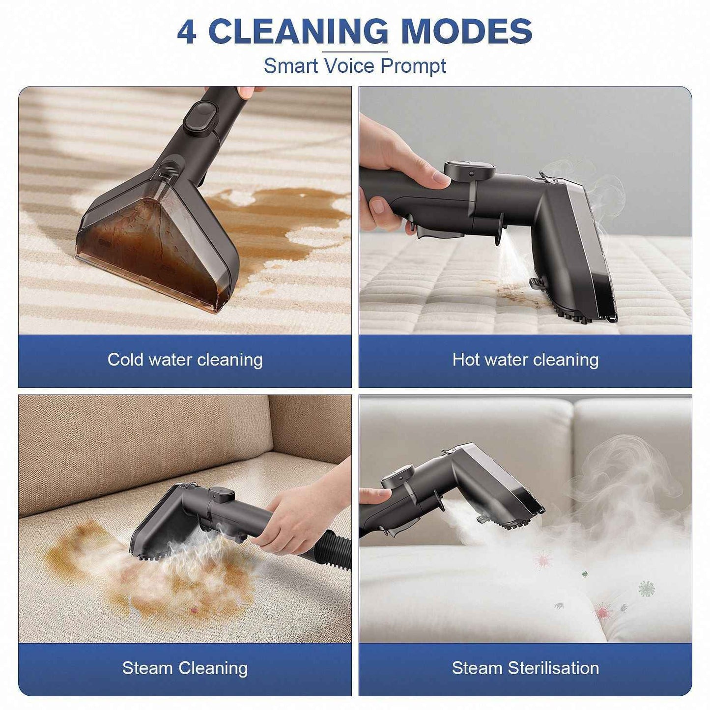 Steam Fabric Cleaner - High-Temperature Spray & Suction for Sofa Carpet