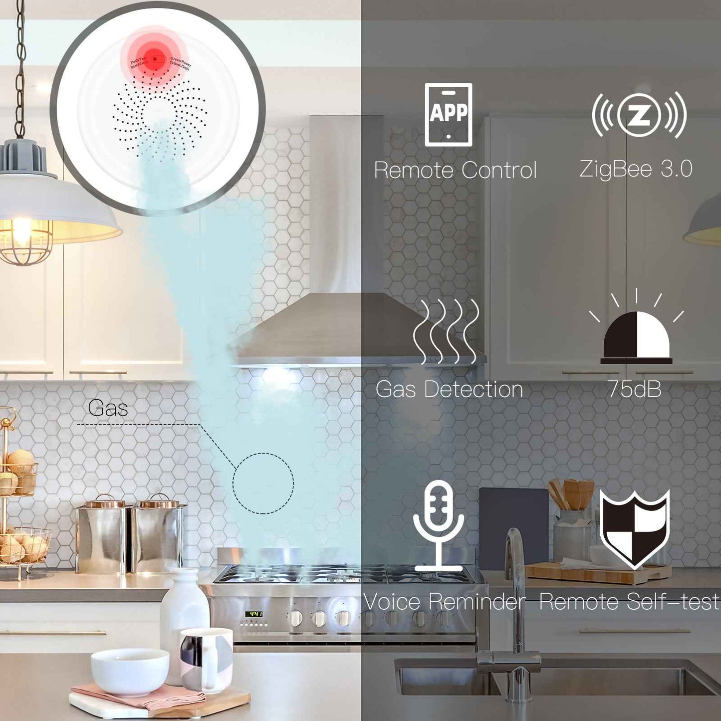 Graffiti ZigBee Smart Home Gas Alarm app Gas Leakage Wireless Smart Sensor