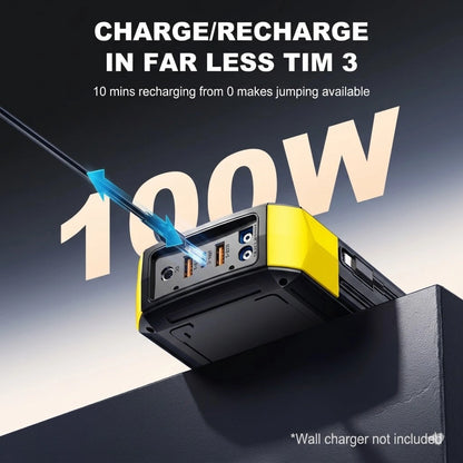8000A Heavy-Duty Jump Starter - 100W Fast Charge & 32000mAh Portable Power