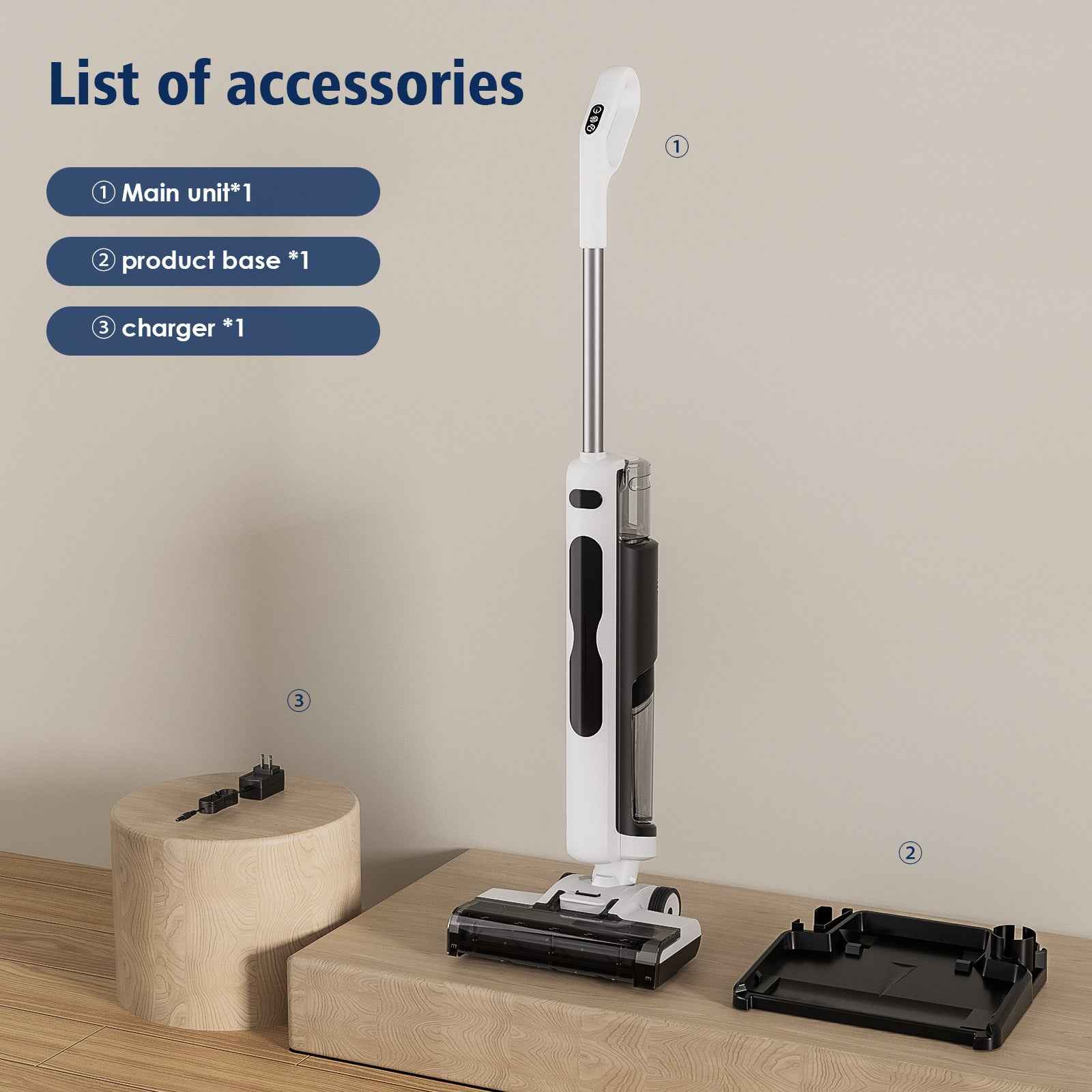Floor Scrubber - Self-Cleaning Wireless Vacuum & Mop 2-in-1