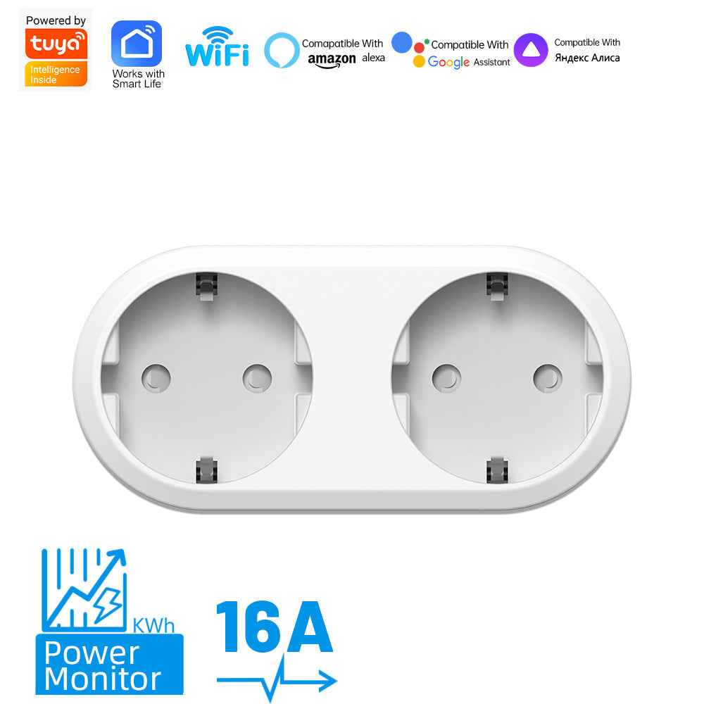 Smart Plug Dual Outlet - WiFi Timer with Alexa Voice Control