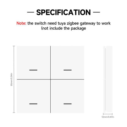 ZigBee Smart Switch - 4-Button Wireless Scene Controller with APP Control