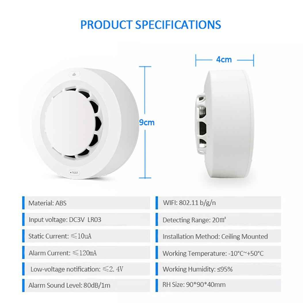 WiFi Smoke Detector - Smart Fire Alarm Sensor for Home Safety