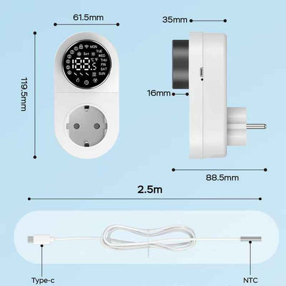 Smart Thermostat Socket - WiFi Temperature Control with Timer & APP