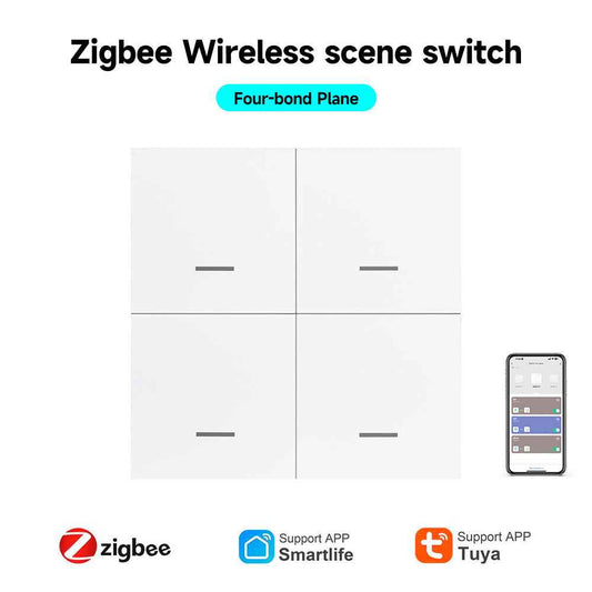 ZigBee Smart Switch - 4-Button Wireless Scene Controller with APP Control