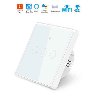 Smart WiFi Wall Switch - Glass Touch Panel with Alexa Voice Control