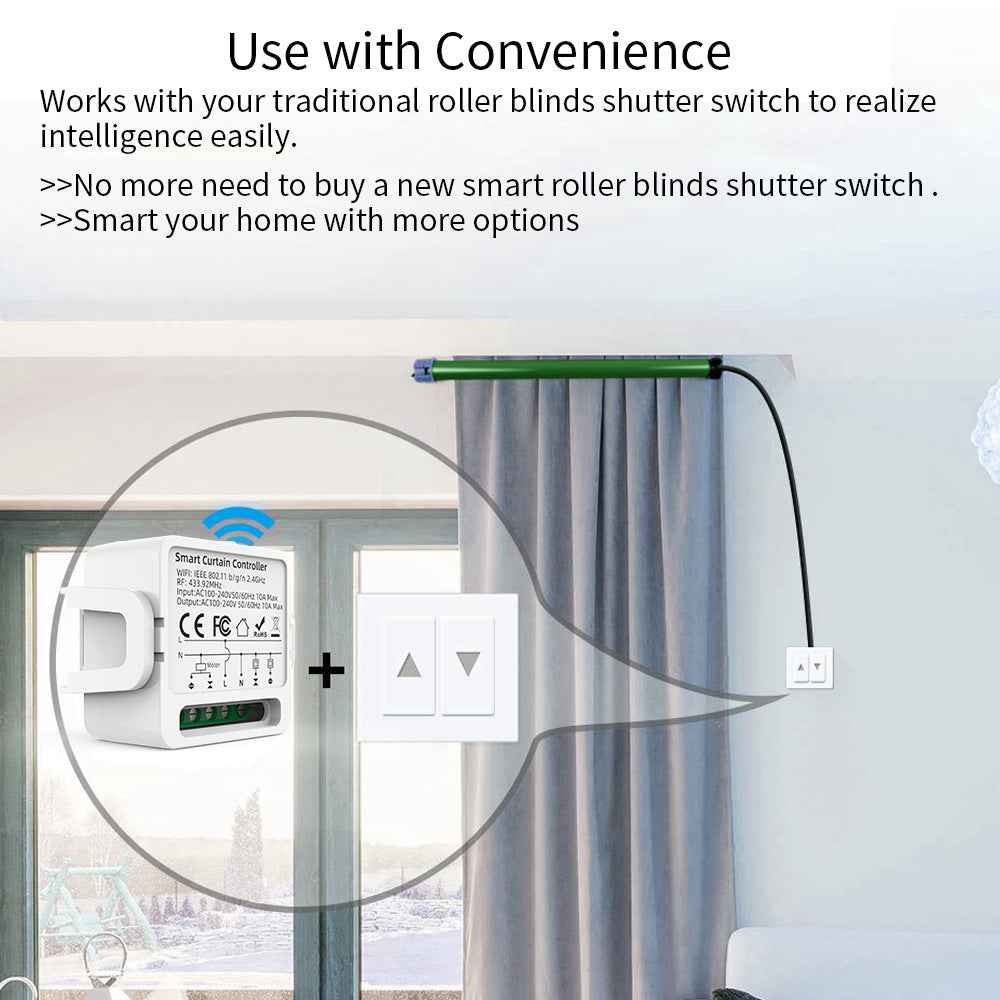Smart Curtain Switch - WiFi Motor Controller with Remote Control