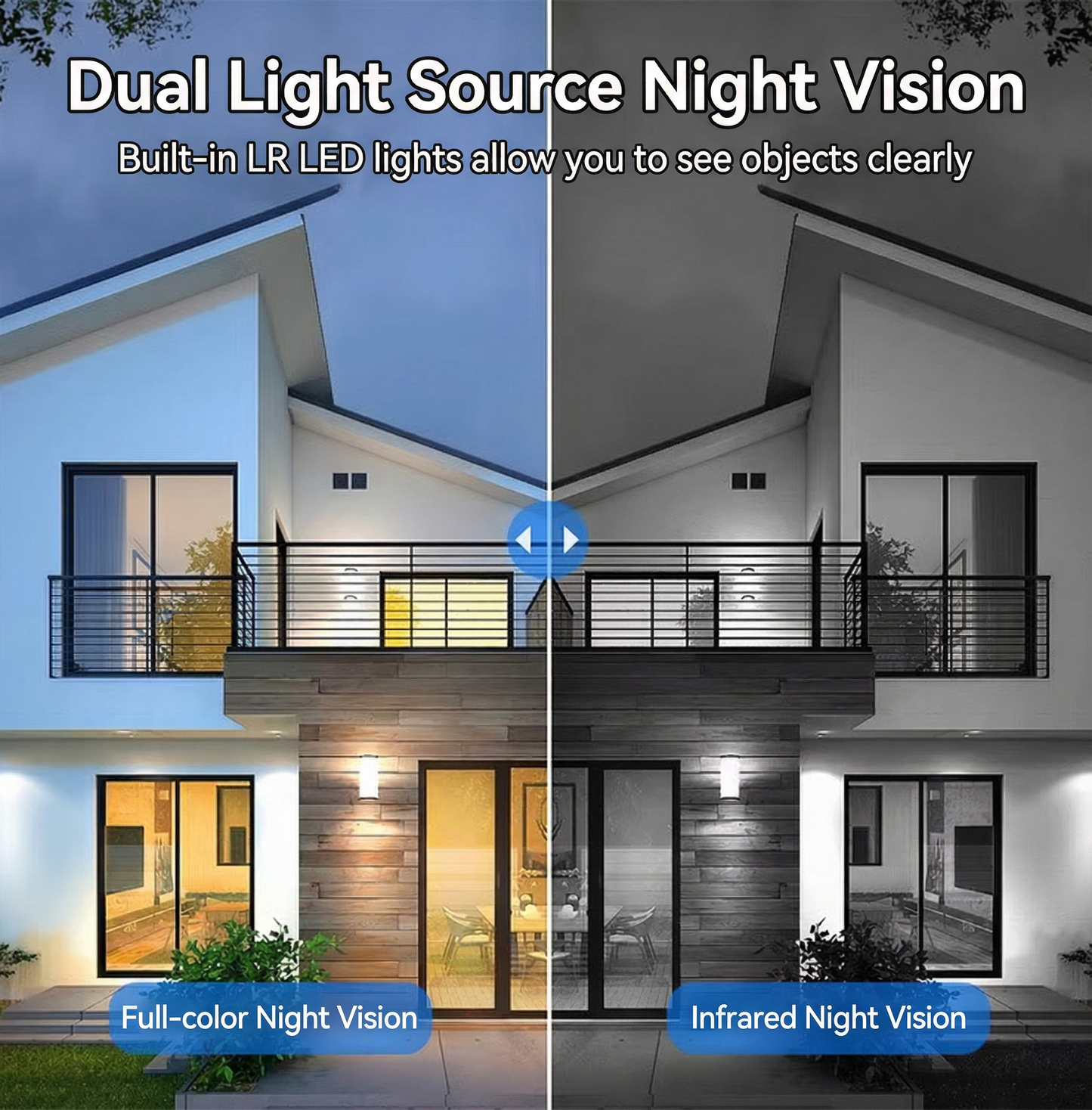 Solar Security Camera Outdoor - Dual Lens PTZ WiFi Camera with Color Night Vision & Two-Way Audio