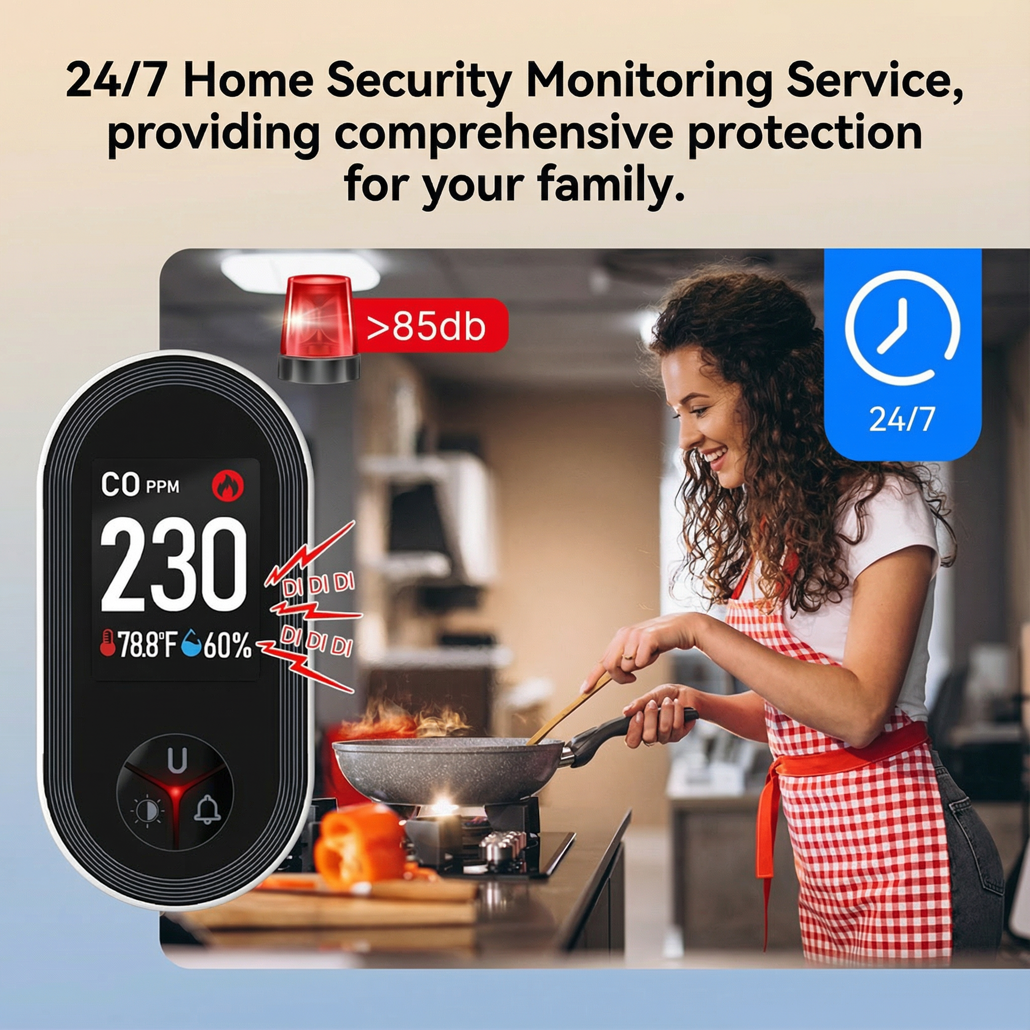 CO Detector with Temp & Humidity Display