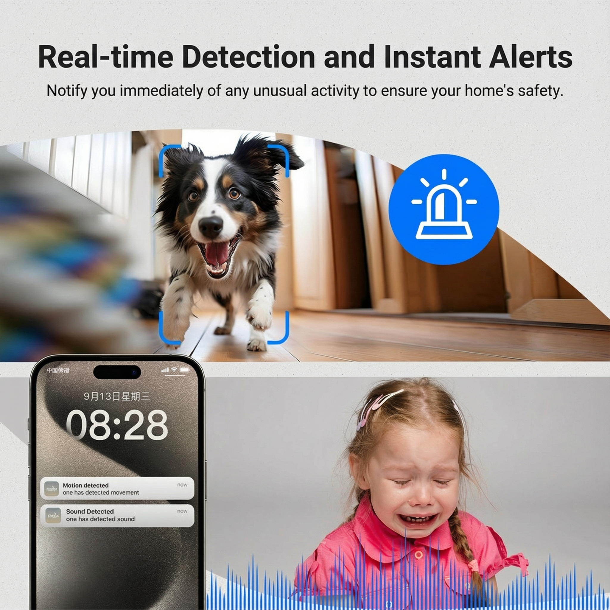 Câmera de segurança Wi-Fi inteligente