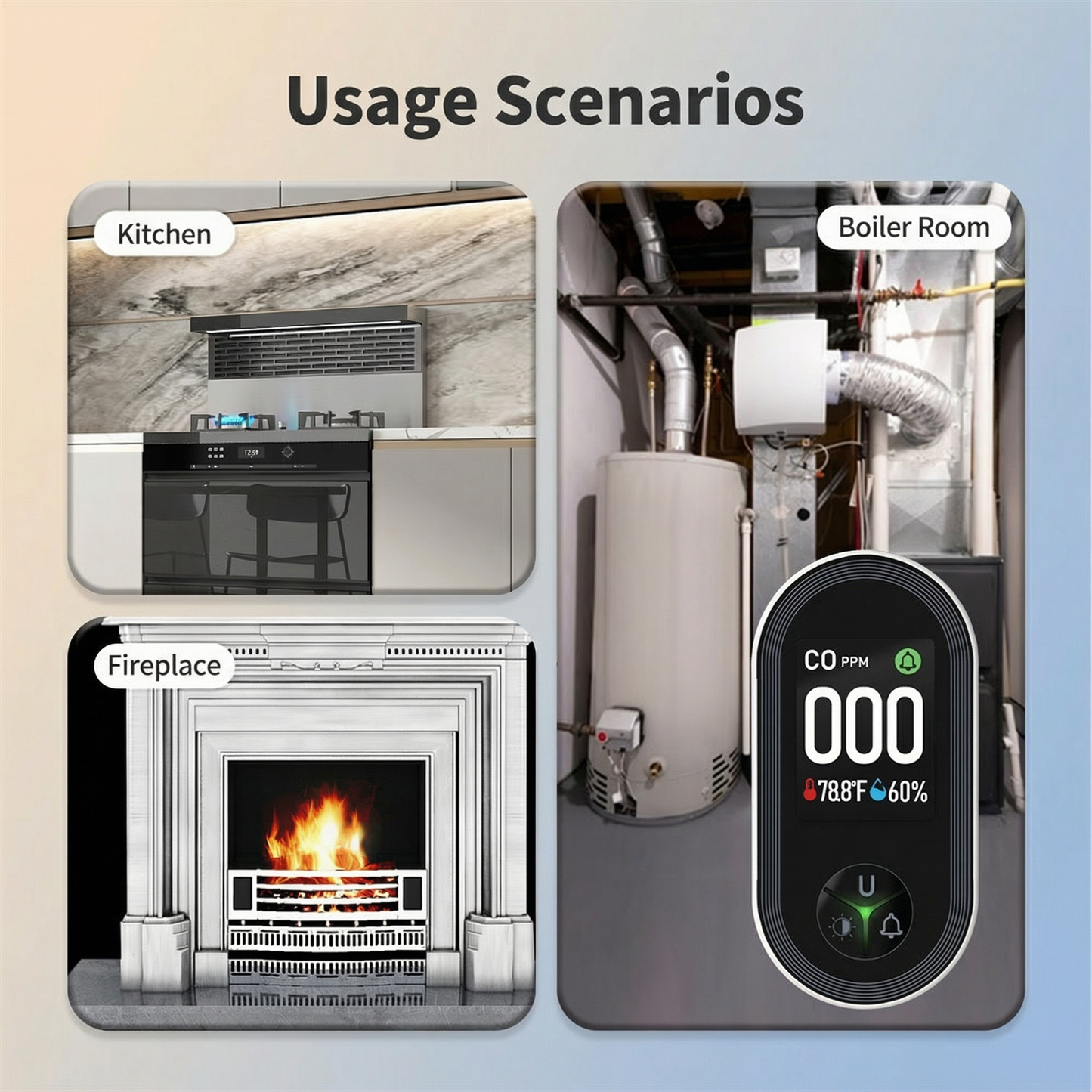 CO Detector with Temp & Humidity Display