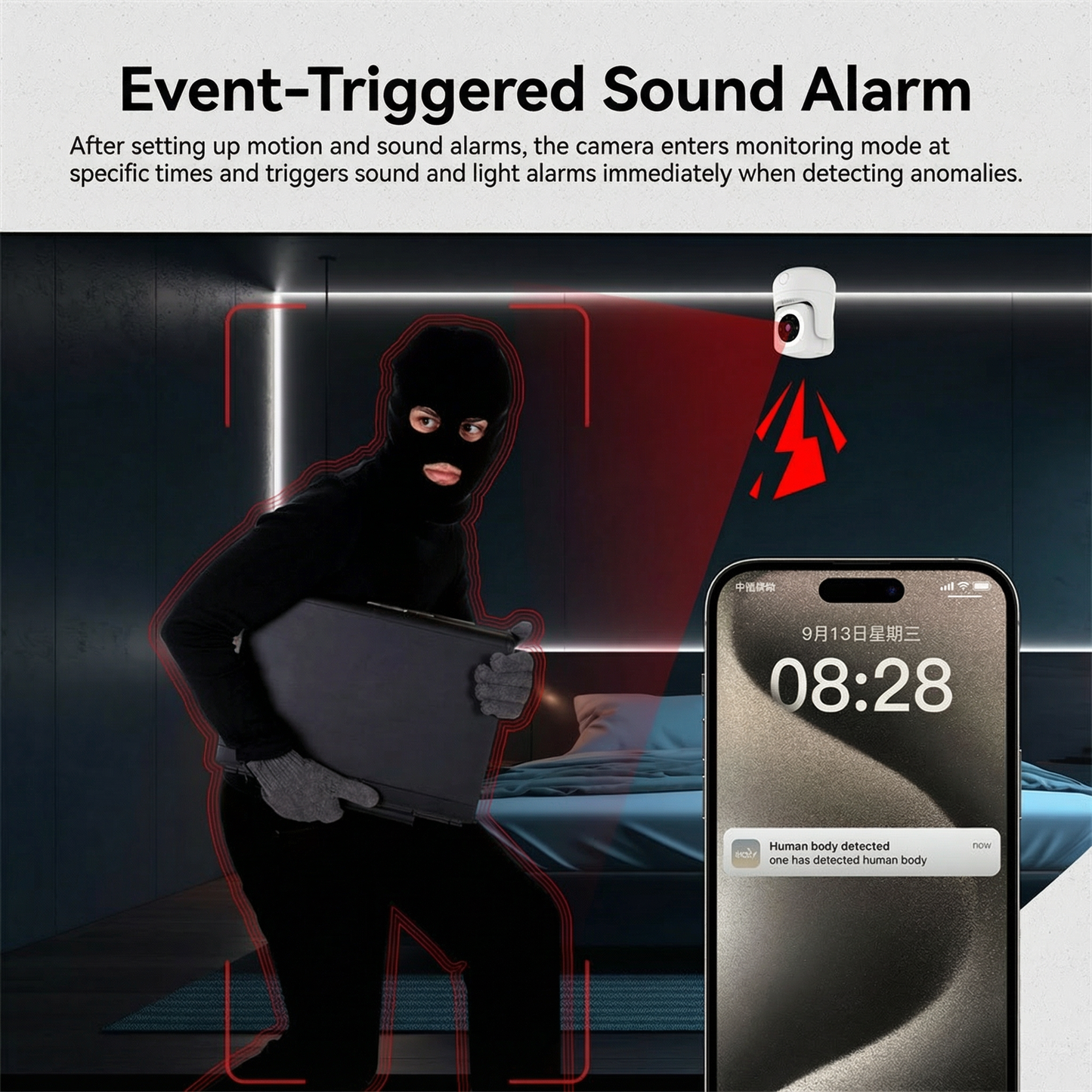 Câmera de segurança Wi-Fi inteligente