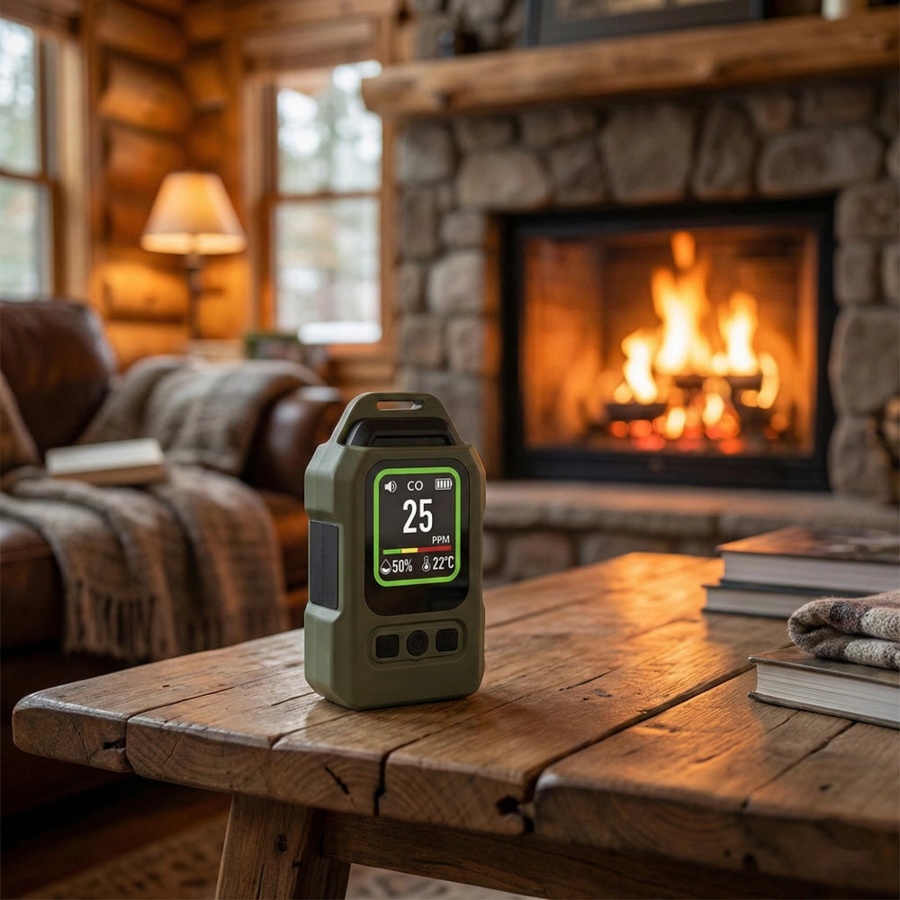 Keep your family safe around indoor fireplaces, gas stoves, and water heaters. The built-in sensors also track real-time temperature and humidity for ultimate climate comfort.