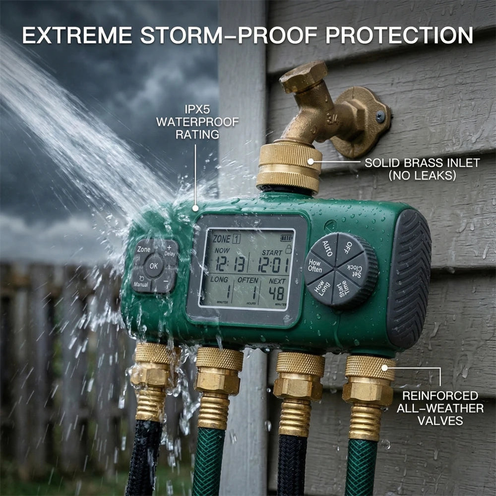 1.IPX5 WATERPROOF RATING
2.SOLID BRASS INLET (NO LEAKS)
3.REINFORCED ALL-WEATHER VALVES