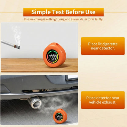 Place lit cigarettenear detector.
Place detector nearvehicle exhaust.
If value changes with light ring and alarm, detector is faulty.