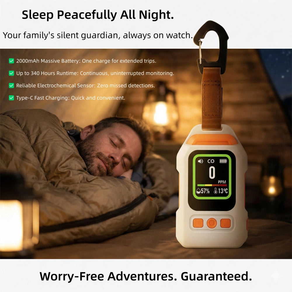 1.2000mAh Massive Battery: One charge for extended trips.
2.Up to 340 Hours Runtime: Continuous, uninterrupted monitoring.
3.Reliable Electrochemical Sensor: Zero missed detections.
4.Type-C Fast Charging: Quick and convenient.