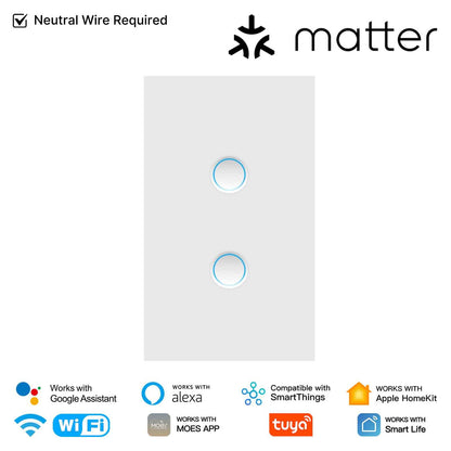 WiFi Graffiti Smart Home app Control matter Smart Switch Ergonomic Concave Glass Switch