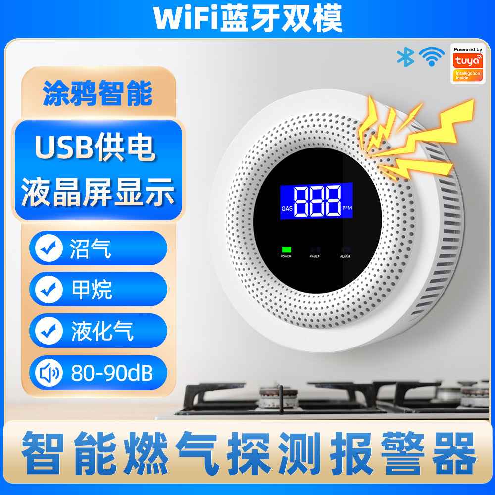 Smart Gas Leak Detector - WiFi Natural Gas Alarm for Kitchen & Home