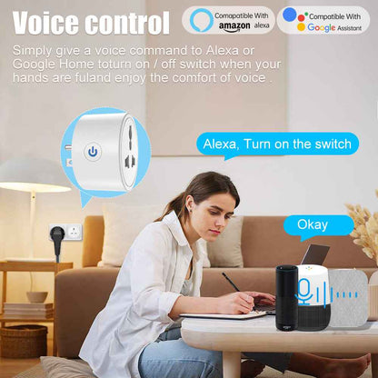 Smart WiFi Socket - US to Universal Adapter with Timer & Voice Control
