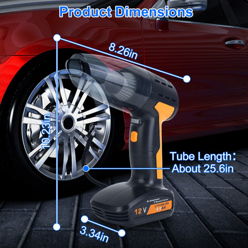 1 Pc 4 In 1 Cordless Car Vacuum Cleaner And Tire Inflator With LED Light Digital Display Tire Pressure Gauge 150PSI Rechargeable Air Compressor Pump Essential Car Accessories