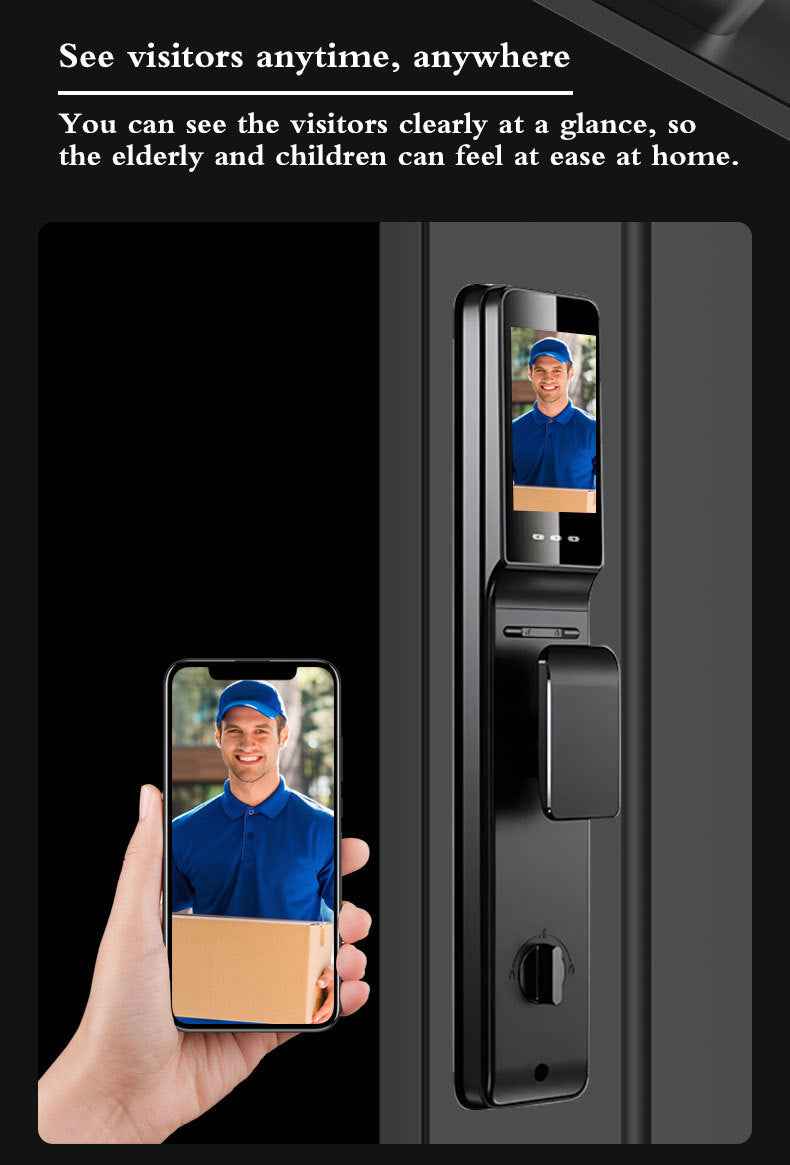Smart Door Lock - Video Intercom Peephole with Face Recognition & Palm Vein