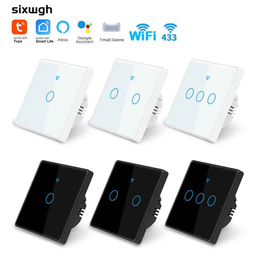 Smart WiFi Wall Switch - Glass Touch Panel with Alexa Voice Control
