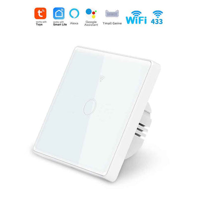 Smart WiFi Wall Switch - Glass Touch Panel with Alexa Voice Control