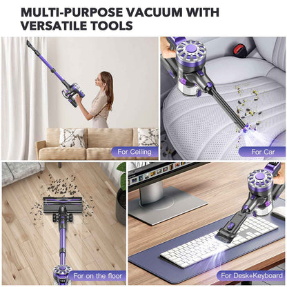 Wireless Vacuum Cleaner - Handheld with Green Light Dust Display