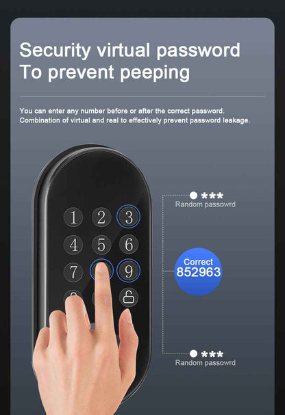Smart Deadbolt Lock - Touch Screen Fingerprint Lock with WiFi Bluetooth