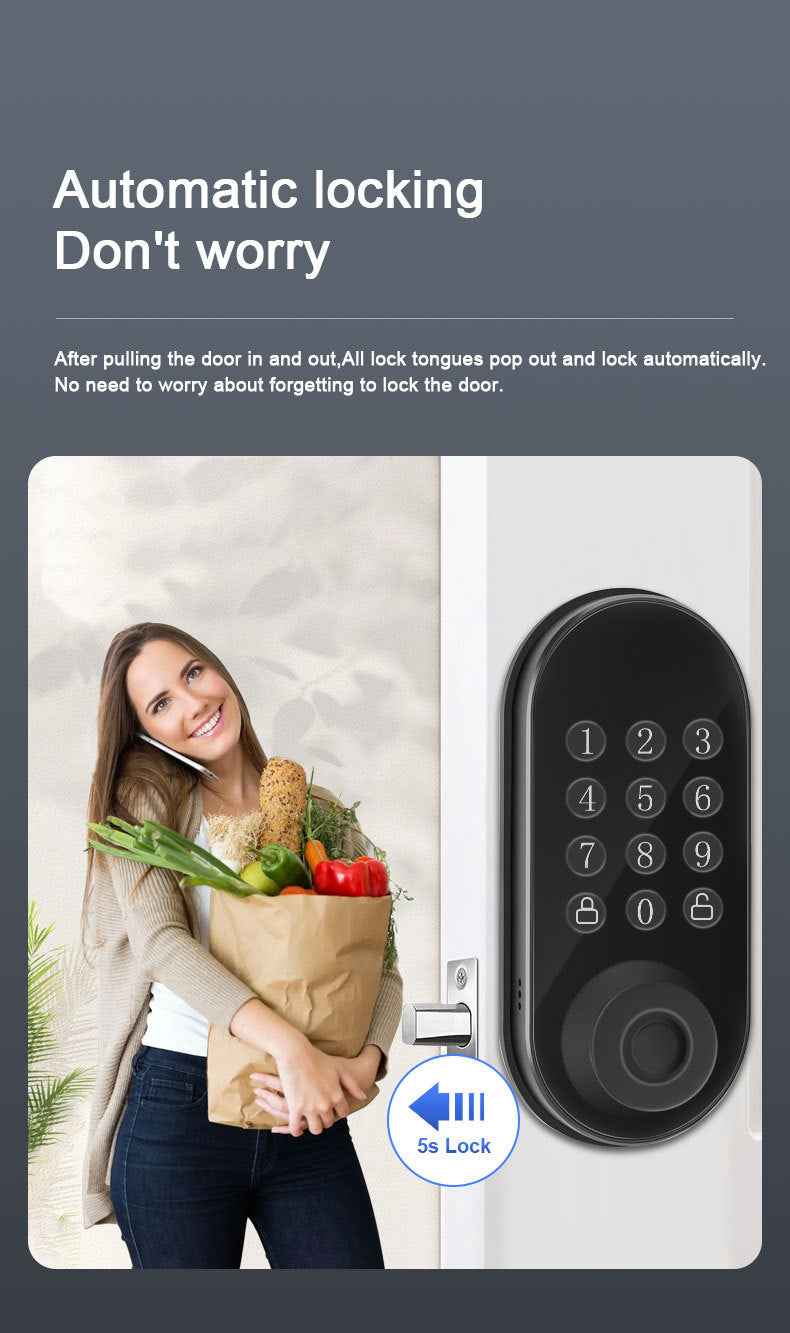 Smart Deadbolt Lock - Touch Screen Fingerprint Lock with WiFi Bluetooth