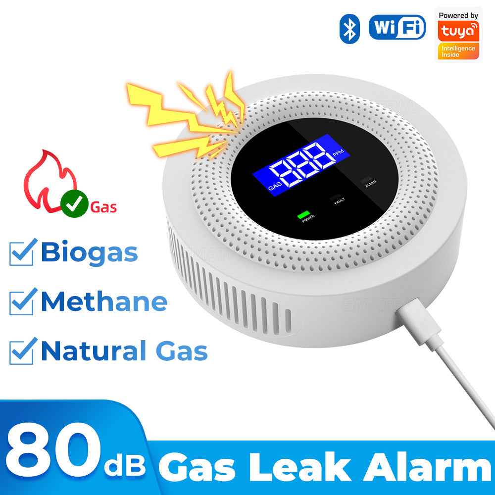 Smart Gas Leak Detector - WiFi Natural Gas Alarm for Kitchen & Home